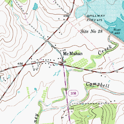 Topographic Map of McMahan, TX