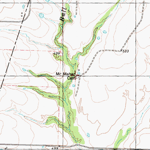 Topographic Map of McMahan Cemetery, TX