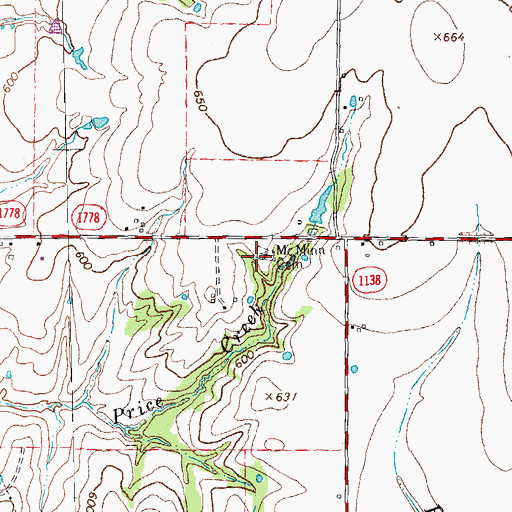 Topographic Map of McMinn Cemetery, TX