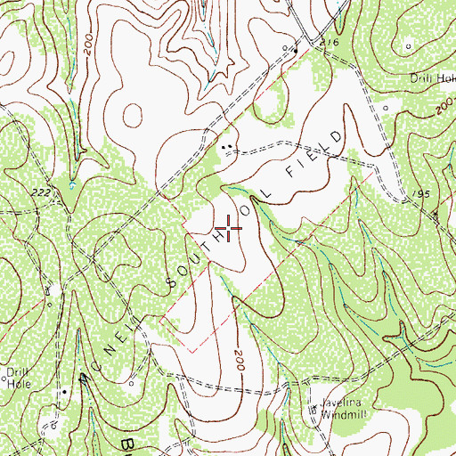 Topographic Map of McNeil South Oil Field, TX