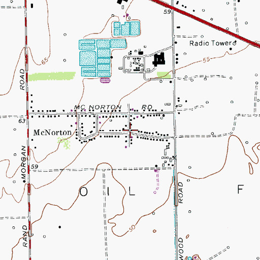 Topographic Map of McNorton, TX