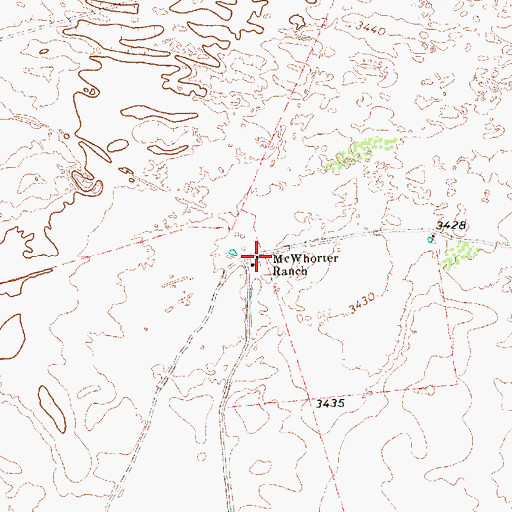 Topographic Map of McWhorter Ranch, TX