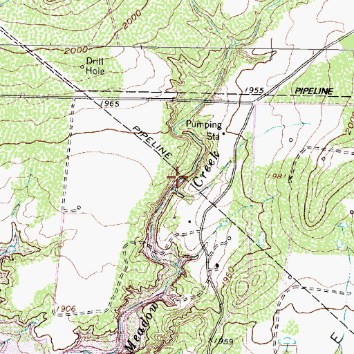Topographic Map of Meadow Creek, TX