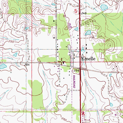 Topographic Map of Emelle Church, AL