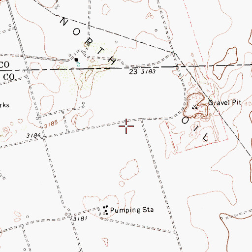 Topographic Map of Means North Oil Field, TX