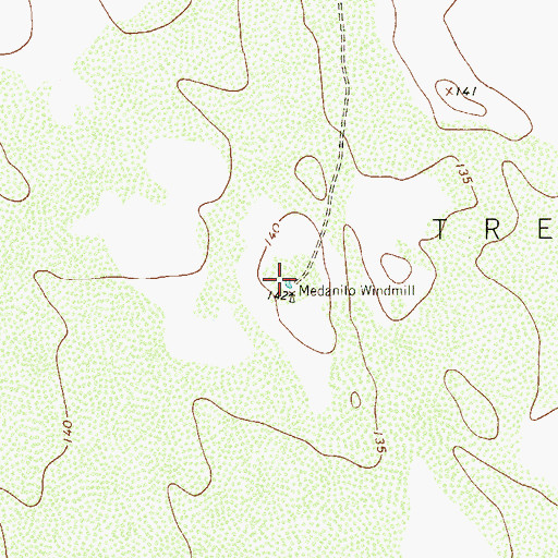 Topographic Map of Medanito Windmill, TX