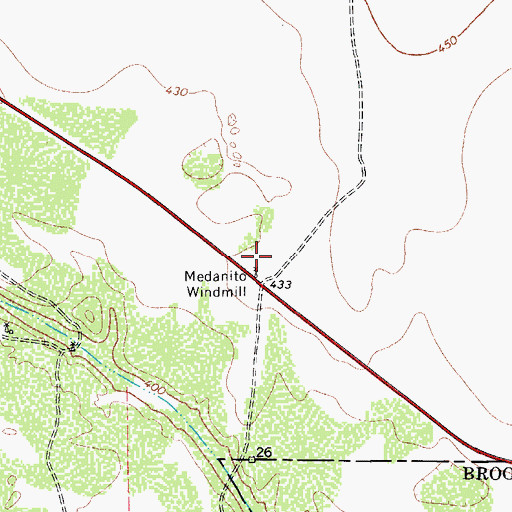 Topographic Map of Medanito Windmill, TX