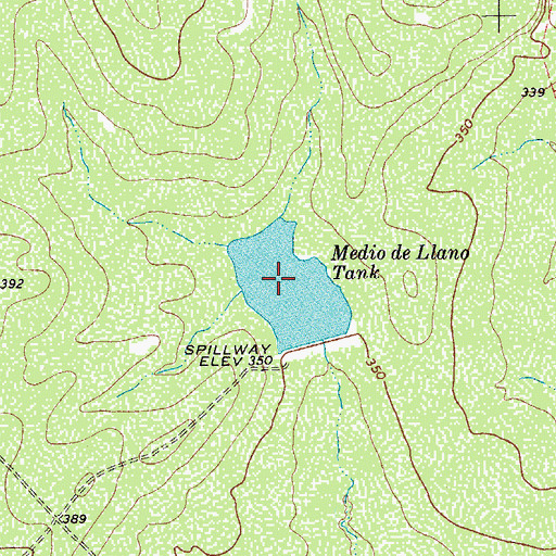 Topographic Map of Medio de Llano Tank, TX