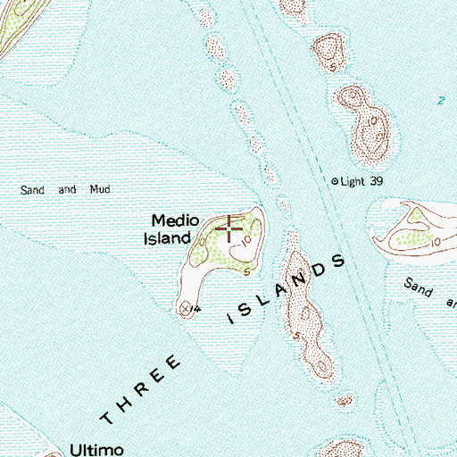 Topographic Map of Medio Island, TX