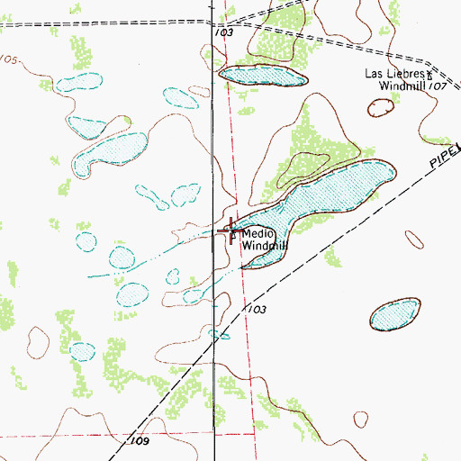 Topographic Map of Medio Windmill, TX