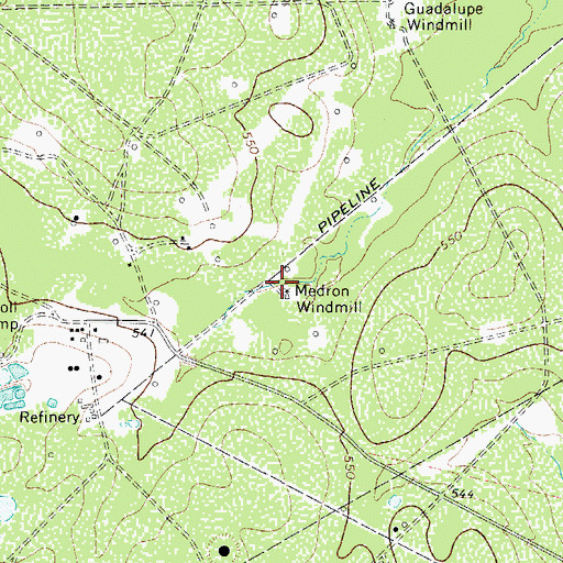 Topographic Map of Medron Windmill, TX