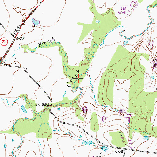 Topographic Map of Meier Branch, TX