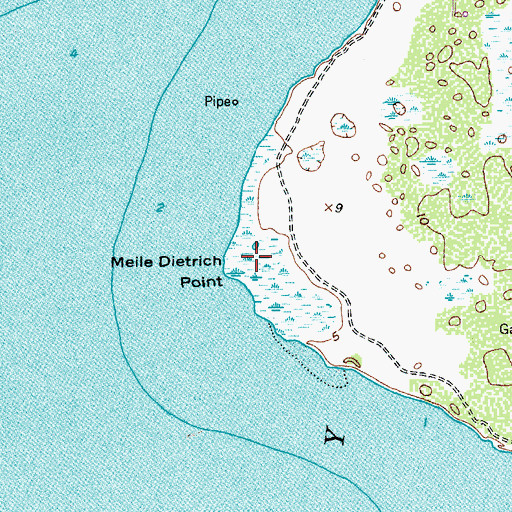 Topographic Map of Meile Dietrich Point, TX