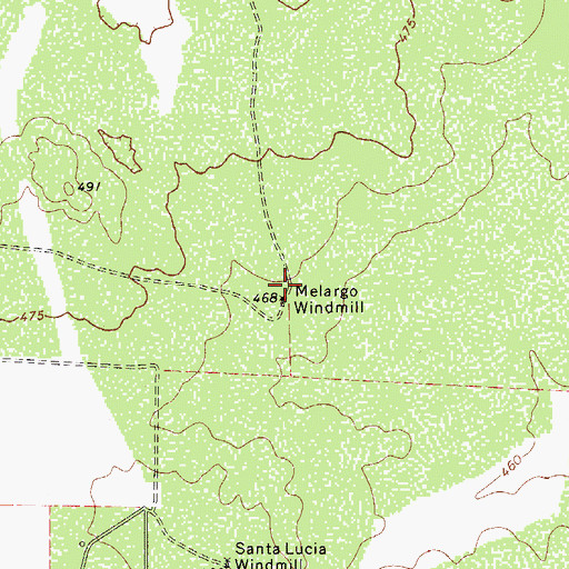 Topographic Map of Melargo Windmill, TX