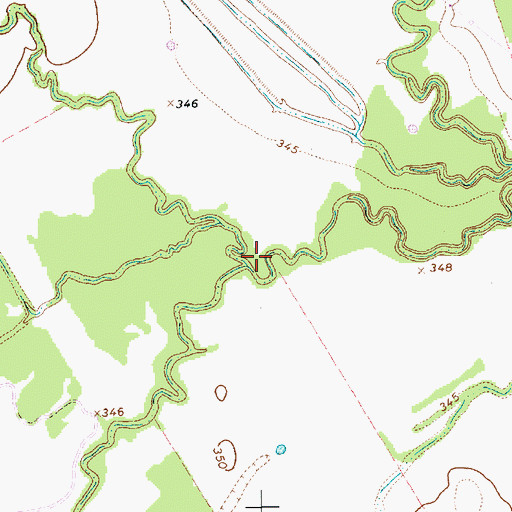 Topographic Map of Melton Branch, TX