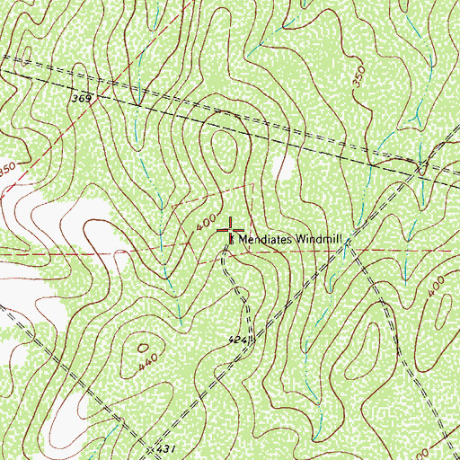 Topographic Map of Mendiates Windmill, TX