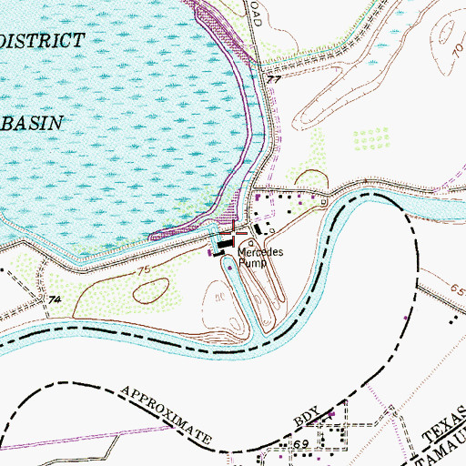 Topographic Map of Mercedes Pump, TX