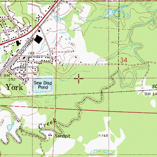 Topographic Map of First Presbyterian Church, AL