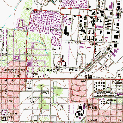 Topographic Map of Laredo Medical Center, TX