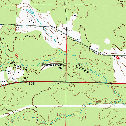 Topographic Map of Fourth Creek School (historical), AL