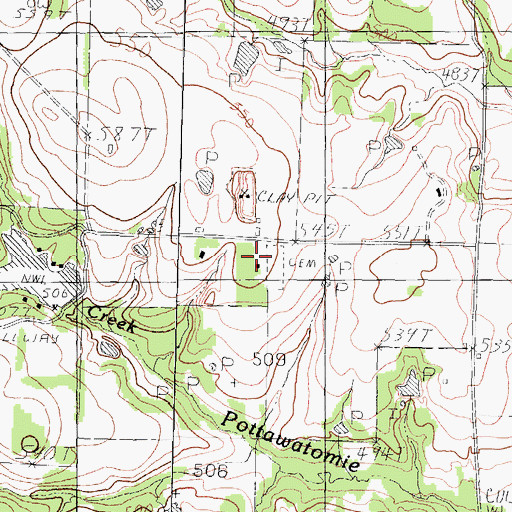 Topographic Map of Meridith Church, TX