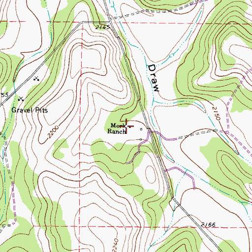 Topographic Map of Merk Ranch, TX