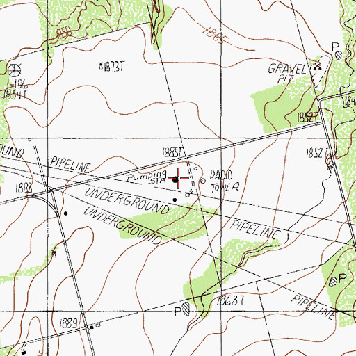 Topographic Map of Merkel Pumping Station, TX