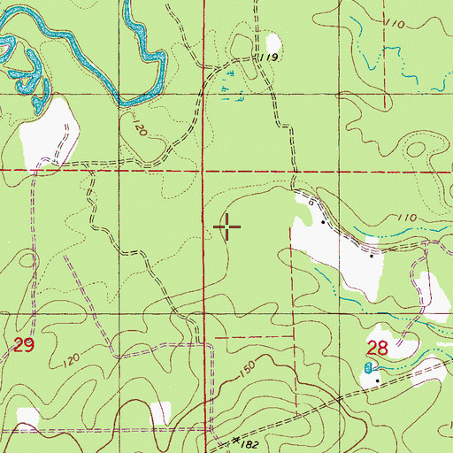Topographic Map of Friend Church, AL