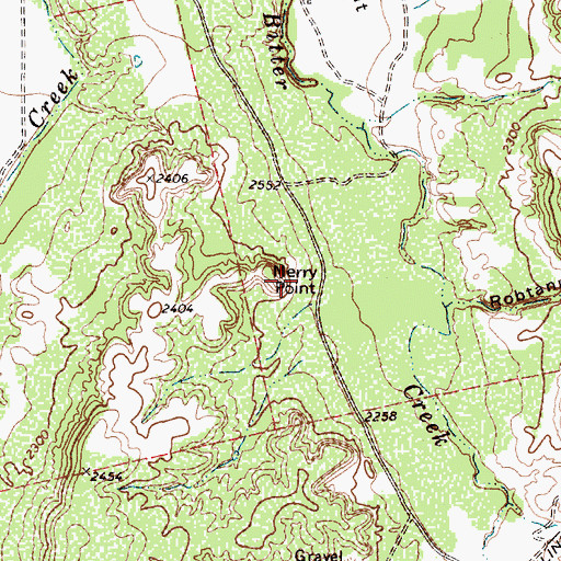 Topographic Map of Merry Point, TX