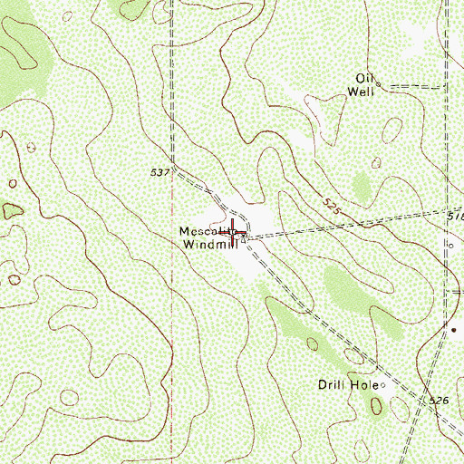 Topographic Map of Mescalito Windmill, TX