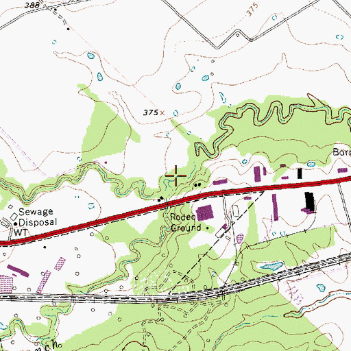 Topographic Map of Mesquite Branch, TX