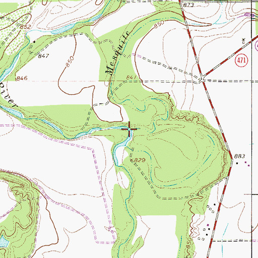 Topographic Map of Mesquite Creek, TX