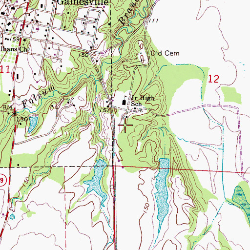Topographic Map of Gainesville Headstart School, AL
