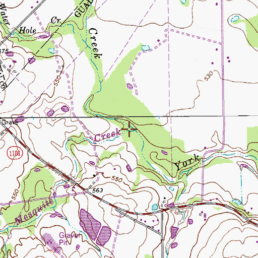 Topographic Map of Mesquite Creek, TX