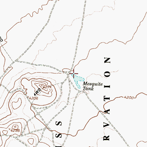Topographic Map of Mesquite Tank, TX