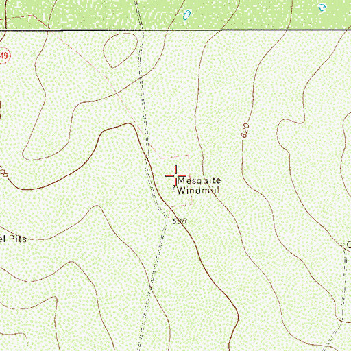 Topographic Map of Mesquite Windmill, TX