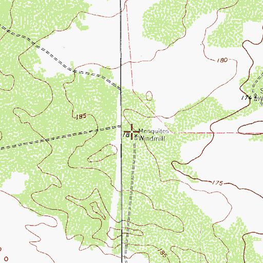 Topographic Map of Mesquites Windmill, TX