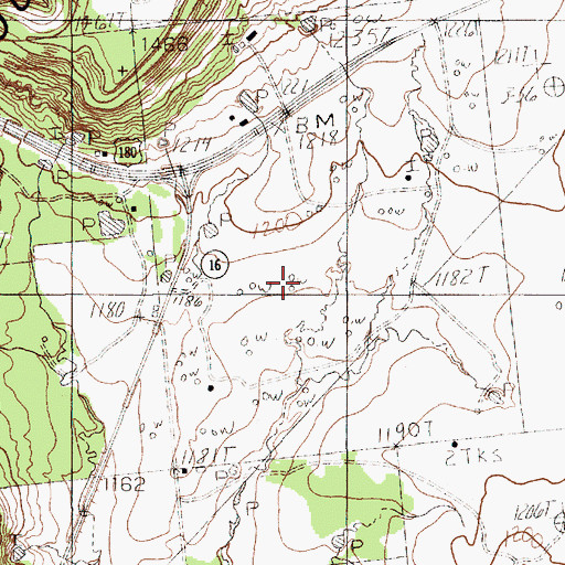 Topographic Map of Metcalf Gap Oil Field, TX