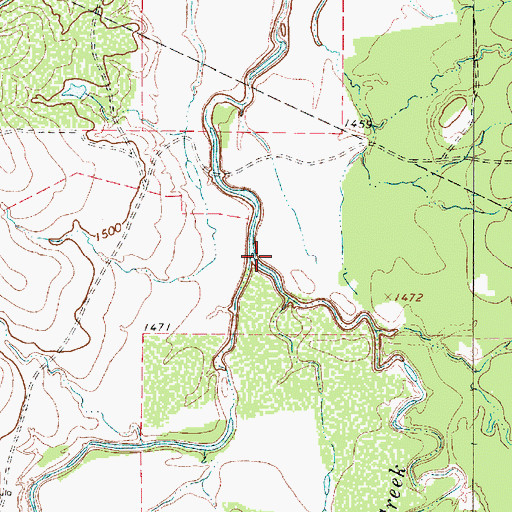 Topographic Map of Mexia Creek, TX
