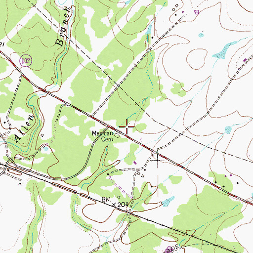 Topographic Map of Mexican Cemetery, TX