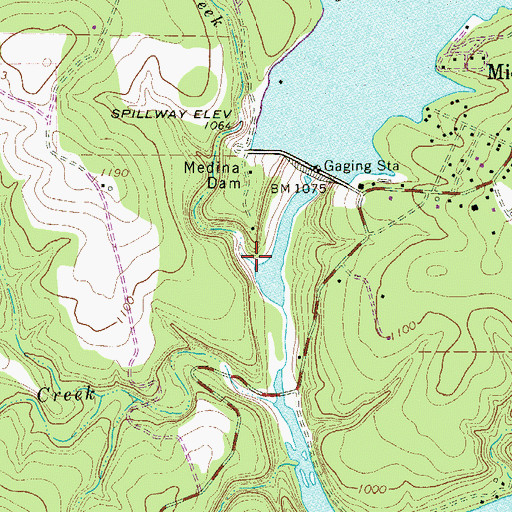 Topographic Map of Mexican Creek, TX