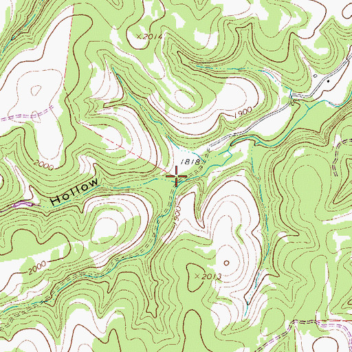 Topographic Map of Mexican Hollow, TX
