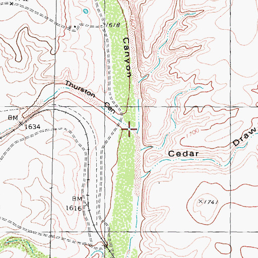 Topographic Map of Meyers Canyon, TX