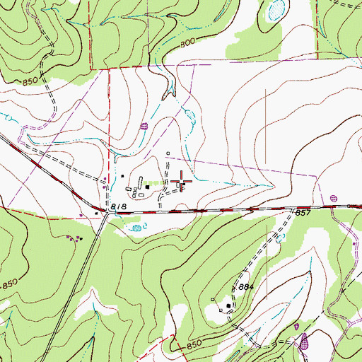 Topographic Map of Michaelis Ranch, TX