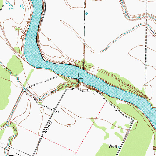 Topographic Map of Middle Bayou, TX