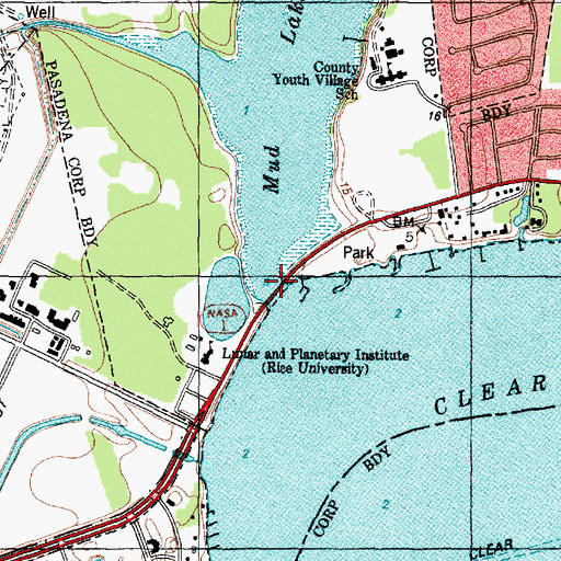 Topographic Map of Armand Bayou, TX