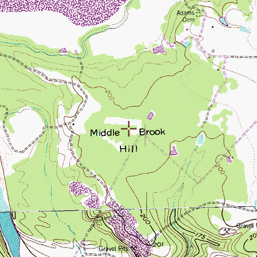 Topographic Map of Middle Brook Hill, TX
