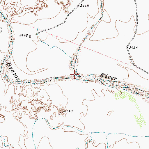 Topographic Map of Middle Creek, TX