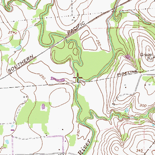 Topographic Map of Middle Creek, TX