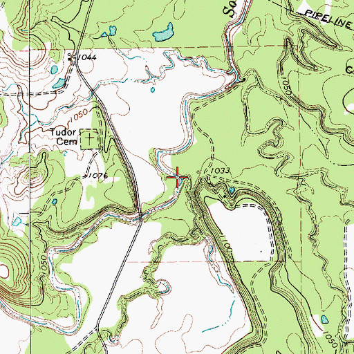 Topographic Map of Middle Creek, TX